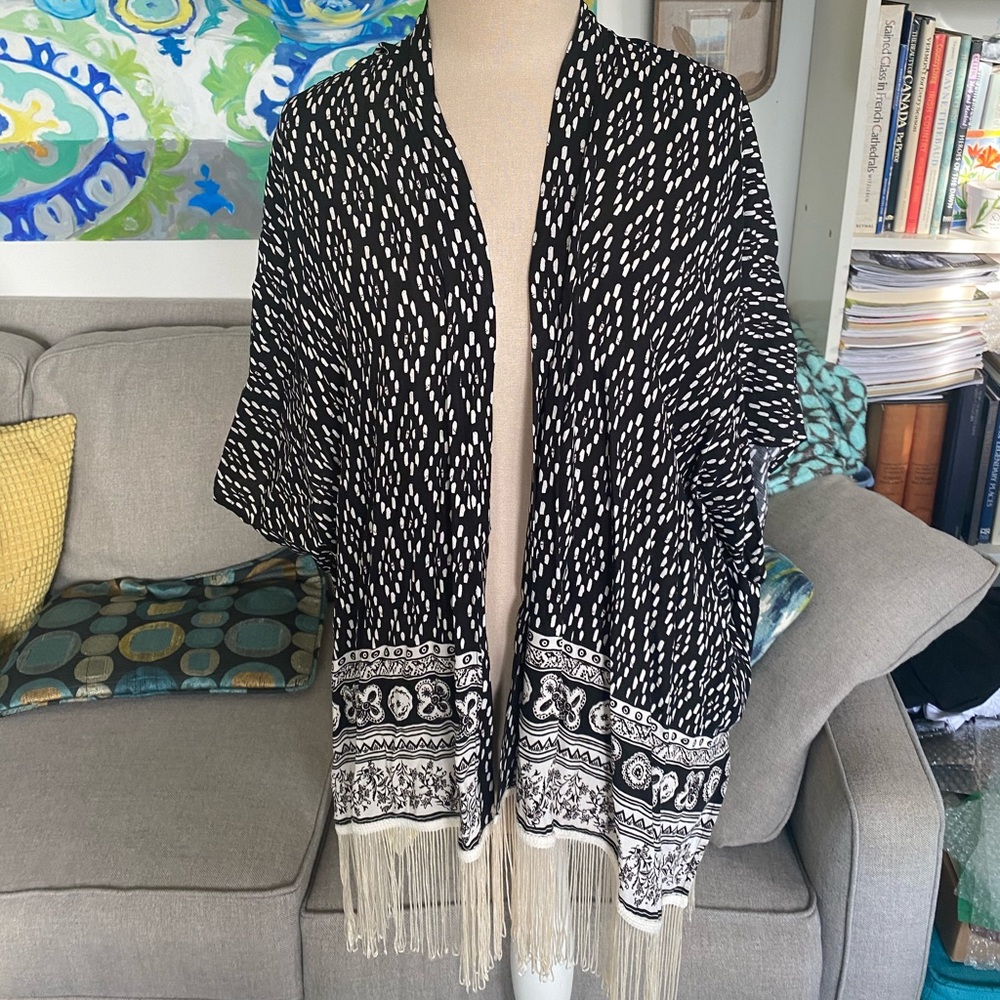 Abercrombie Fringe Kimono One Size Viscose VGUC